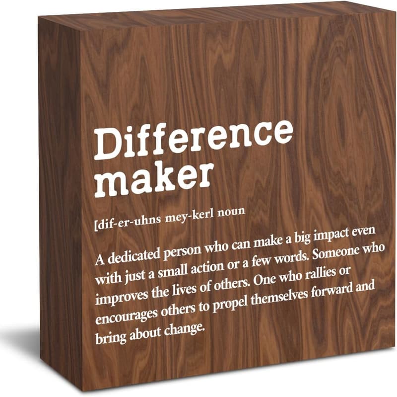 Retirement Home Office Decor - Wooden Box Sign for Leaders