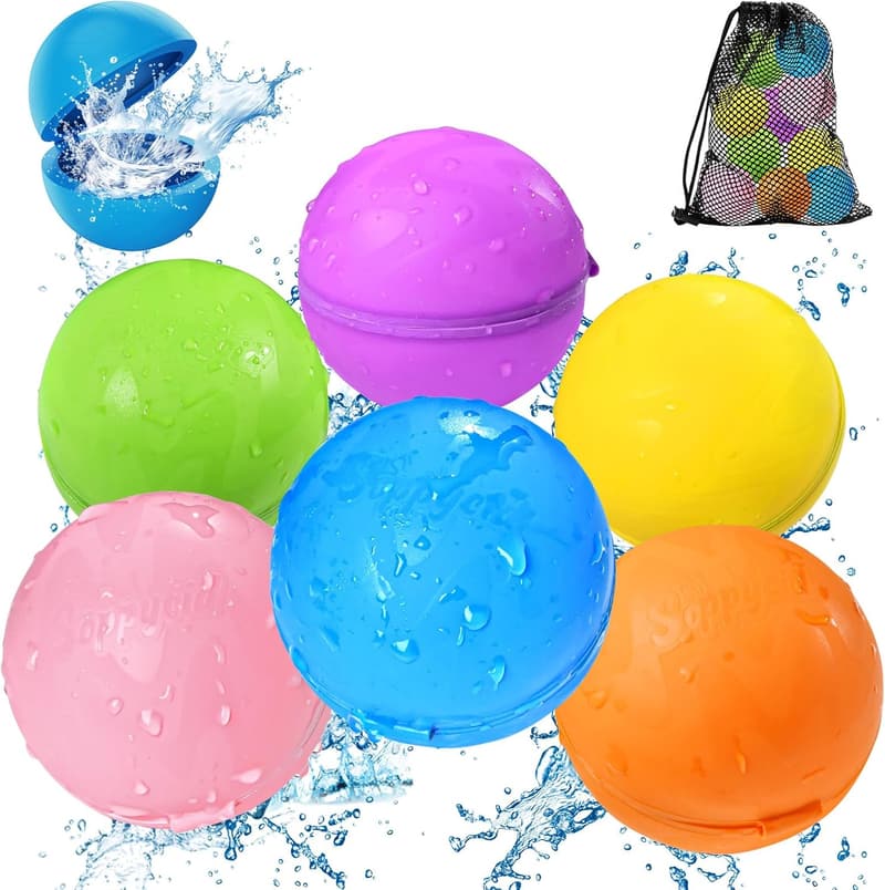 Summer Water Toy Set - Reusable Self-Sealing Balloons (6 Pack)