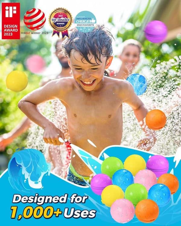 Summer Water Toy Set - Reusable Self-Sealing Balloons (6 Pack)