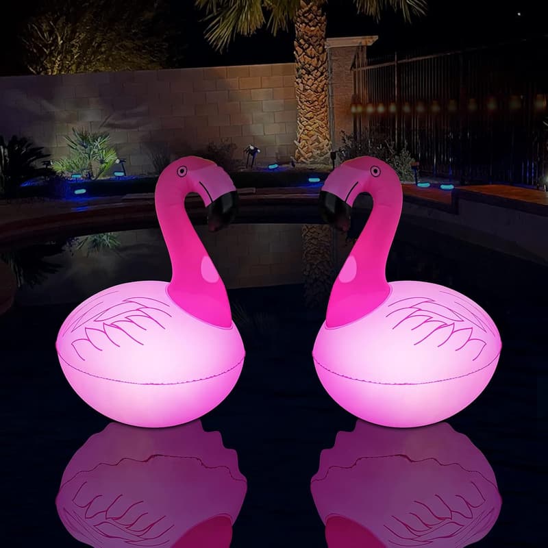 Floating Flamingo LED Pool Lights – 2PCS, Waterproof Solar Decor