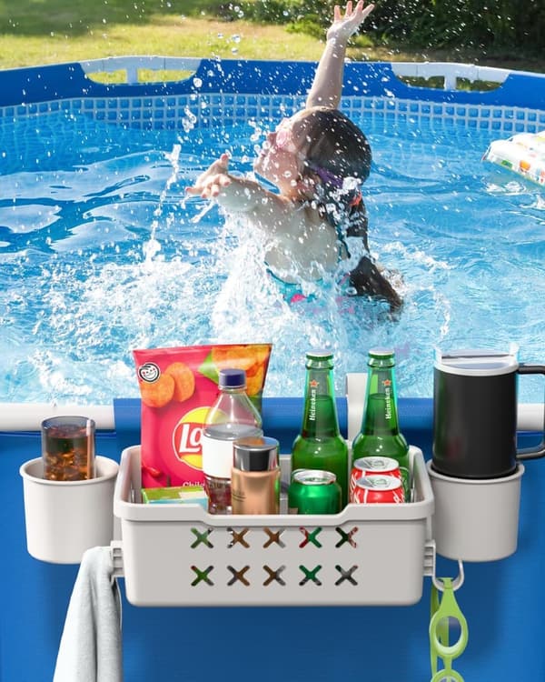 Poolside Storage Baskets with Cup Holder - 2-Pack