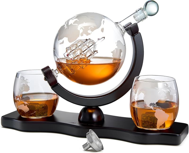 Whiskey Decanter Globe Set - Unique Gifts for Men