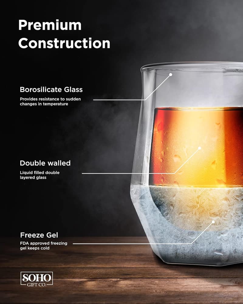 Christmas Gift: Freezable Whiskey Chiller Glass for Men