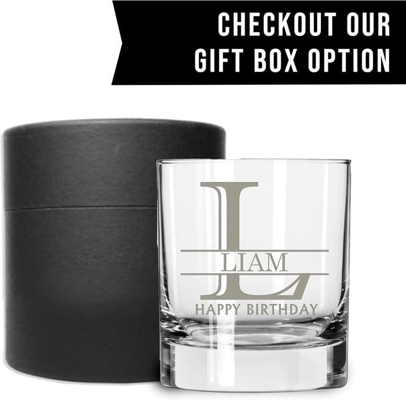 Personalized Engraved 11oz Whiskey Glass for Dad's Birthday