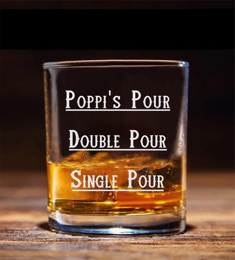 Father's Day Whiskey Glass - Funny Single/Double Pour for Dad