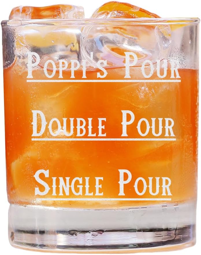 Father's Day Whiskey Glass - Funny Single/Double Pour for Dad