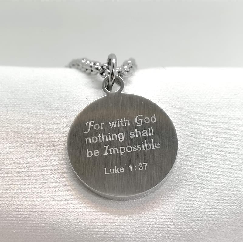 Inspiring Bible Quote Necklace for Athletes - Customizable Silver Cross