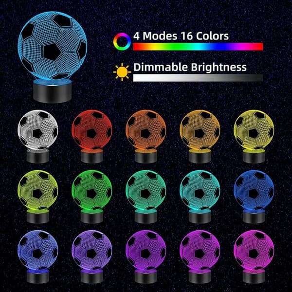 Soccer Night Light with Remote Control & 16 Color Options