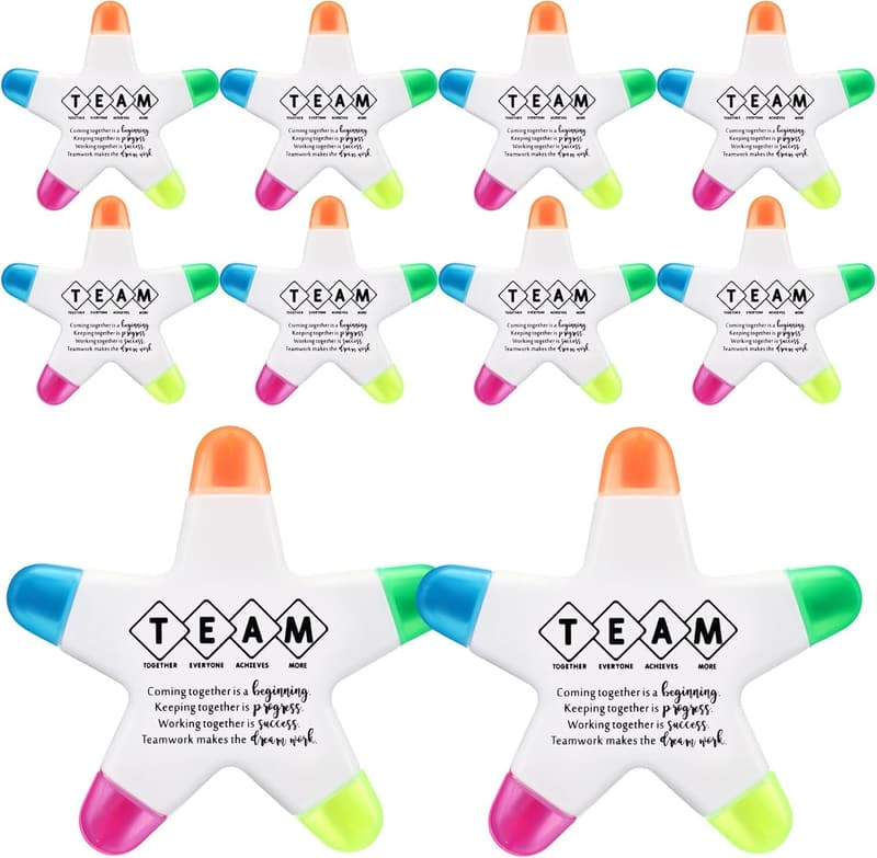 Employee Appreciation Star Highlighters – 10 Pcs Set in 5 Colors