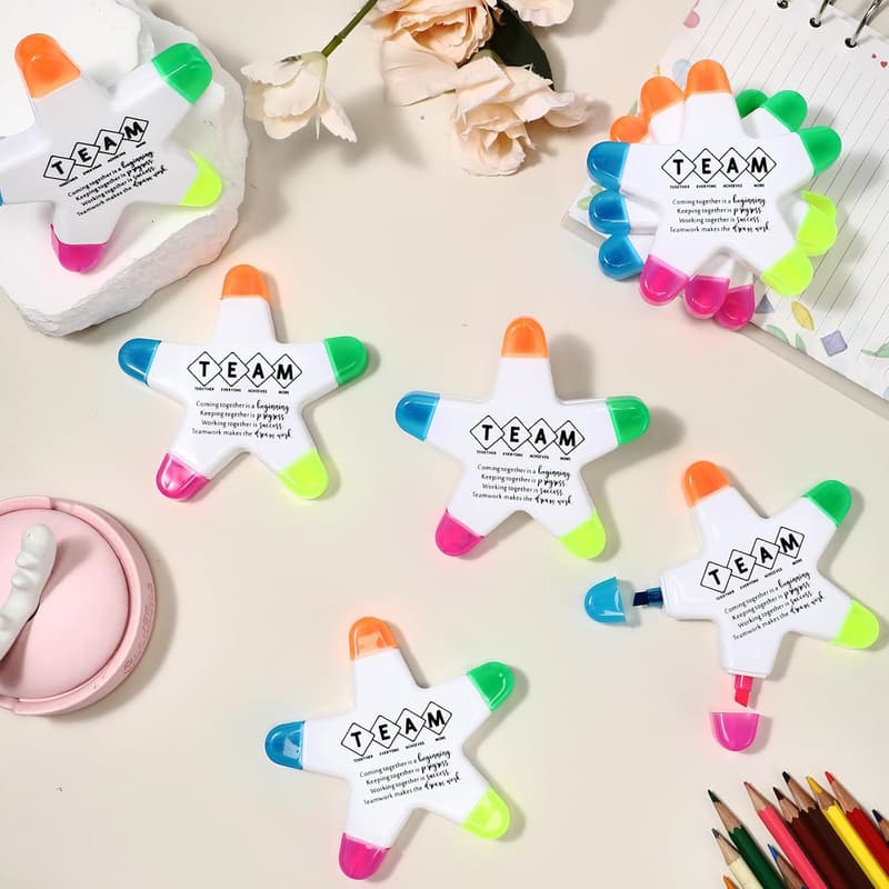 Employee Appreciation Star Highlighters – 10 Pcs Set in 5 Colors
