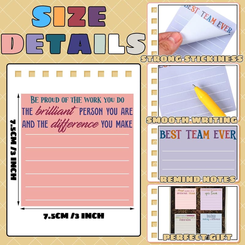 Employee Appreciation Sticky Notes - 24 Inspirational Gifts