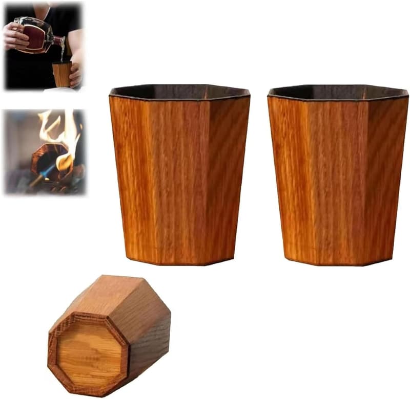 Handmade Charred Wooden Whiskey Cup - Unique Gift for Whiskey Lovers