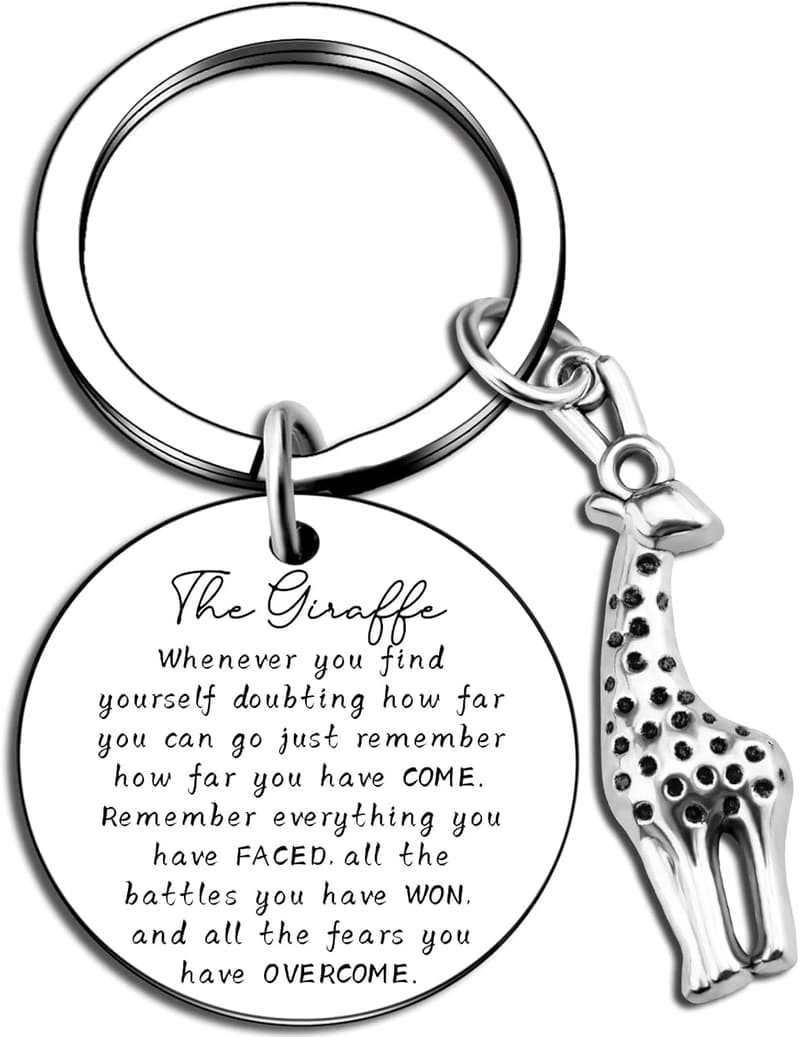 Inspirational Giraffe Keychain for Animal Lovers
