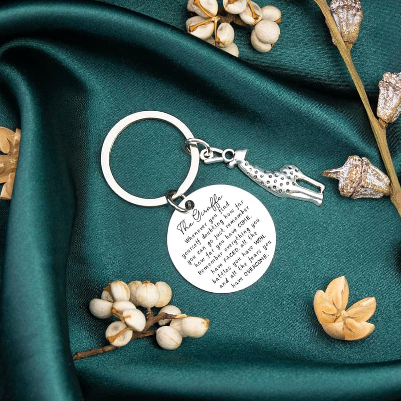 Inspirational Giraffe Keychain for Animal Lovers