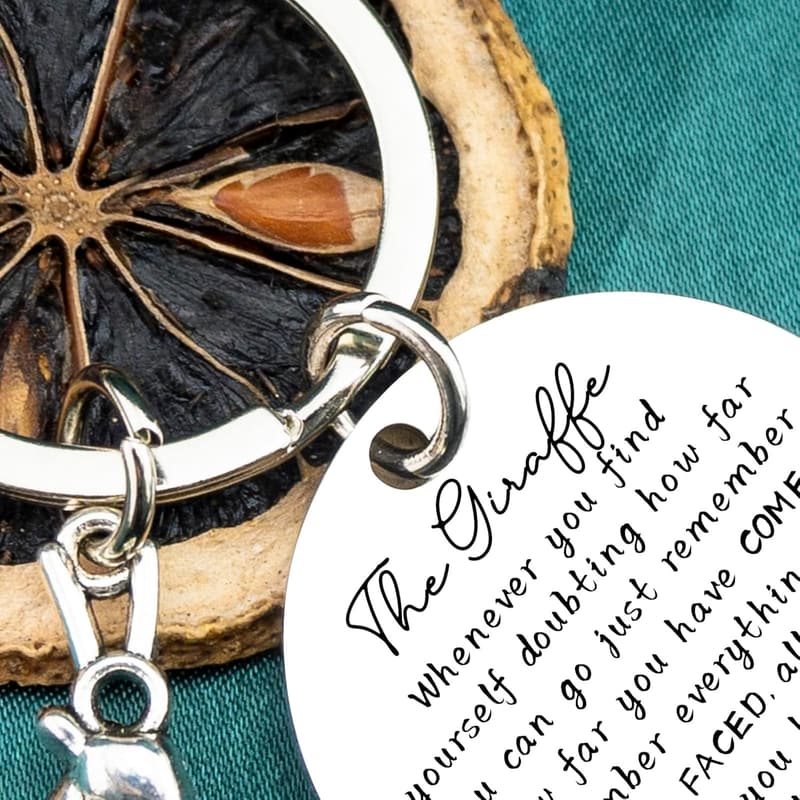 Inspirational Giraffe Keychain for Animal Lovers