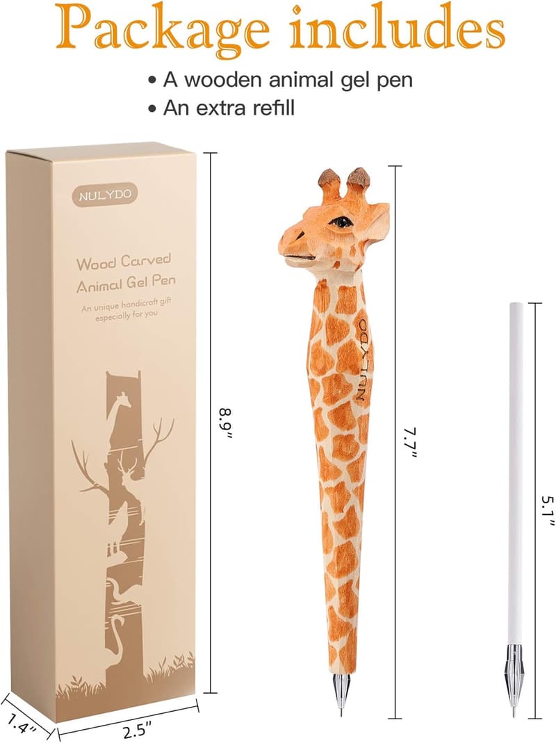Handmade Giraffe Gel Pen - Unique Gift for Animal Lovers