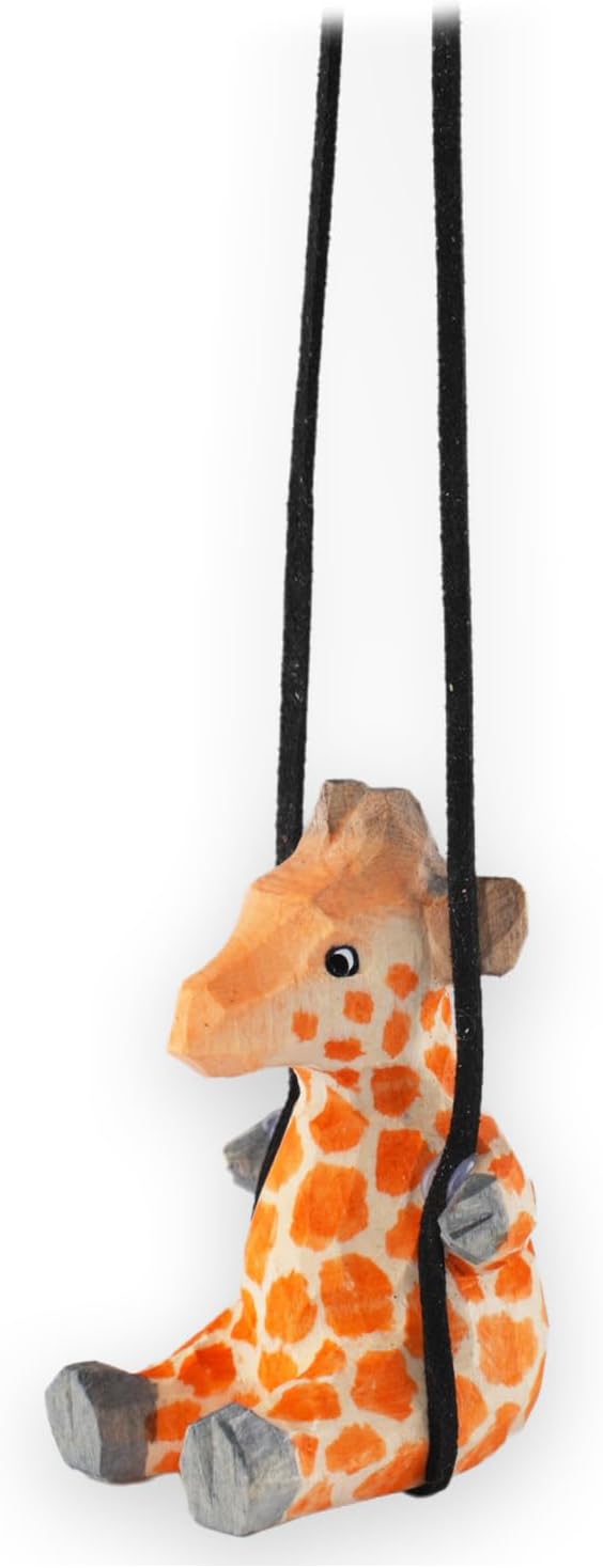 Handmade Wooden Giraffe Car Hanging Ornament Decor