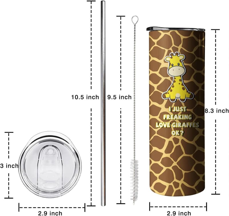 Giraffe Tumbler - 20 oz Insulated Skinny Cup for All