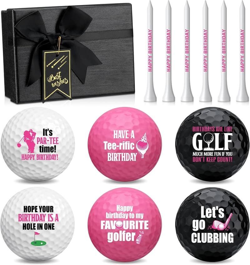Funny Birthday Golf Ball Gift Set for Golfing Enthusiasts