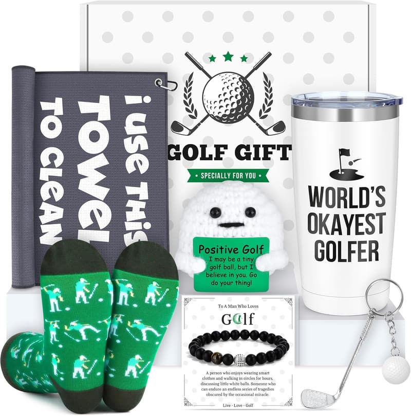 Funny Golf Accessories Gift Set for Men – 20oz Tumbler & More
