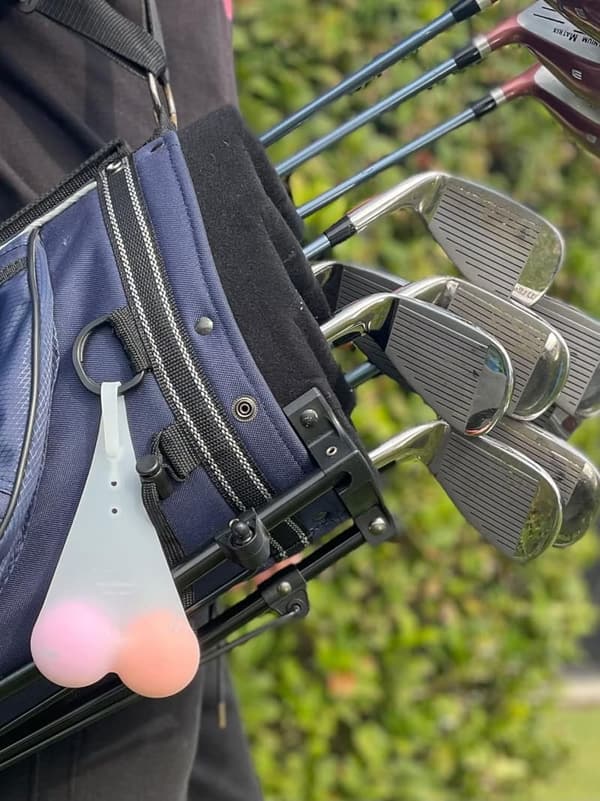 Golf Ball Holder Pouch - Silicone Gag Gift for Sports Fans