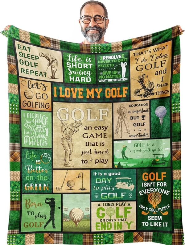 Funny Golf Blanket Gift for Golf Lovers - 60” x 50”