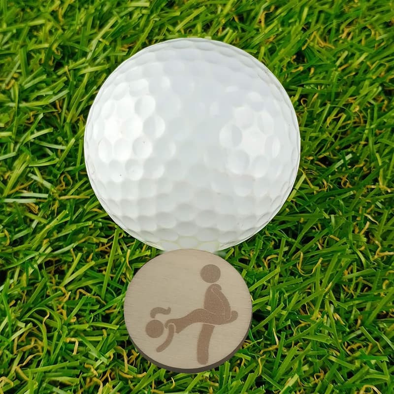Funny Wooden Golf Ball Markers - Set of 4 Personalized Gifts