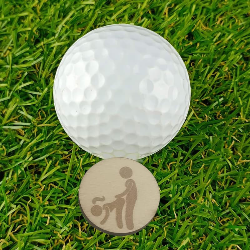 Funny Wooden Golf Ball Markers - Set of 4 Personalized Gifts