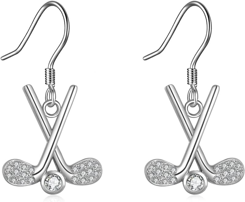 Sports-Themed Sterling Silver Dangle Earrings for Women