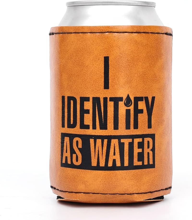 Dad's Birthday - Unique Leather Can Cooler, 12 oz