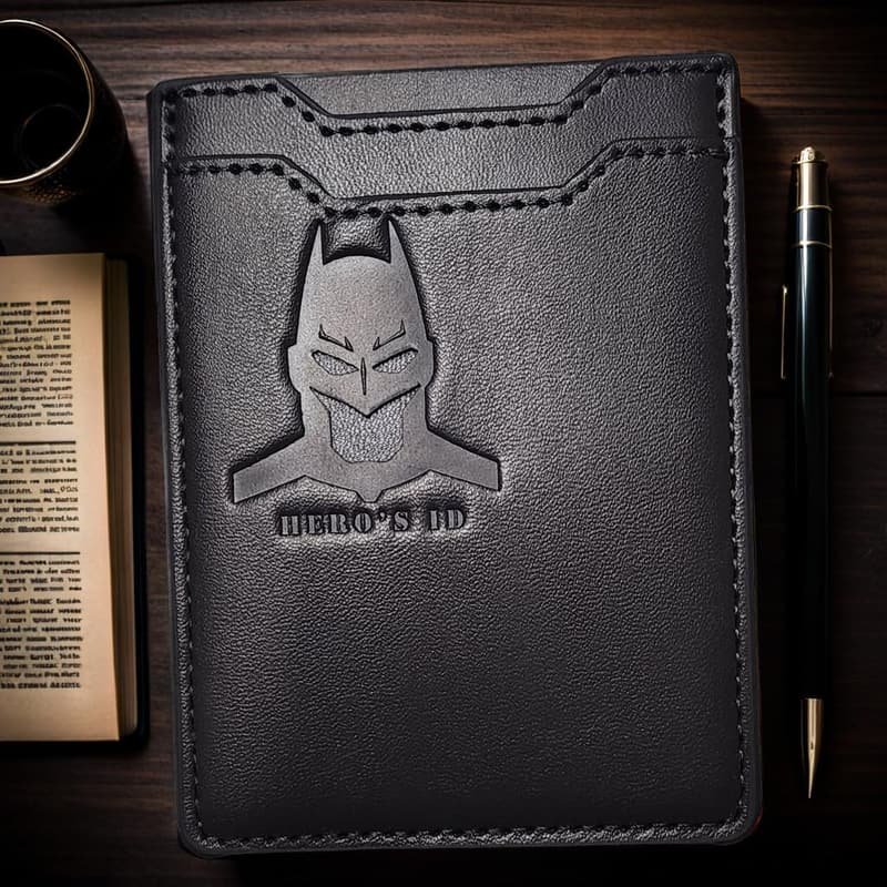 Personalized Leather Bat Wallet for Men - Unique Birthday Gift