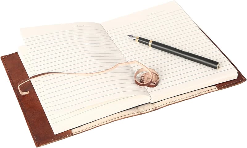 Handmade Brown Leather Journal - Refillable Tree of Life Notebook