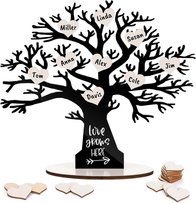 Personalized Wooden Family Tree Gift for Grandma and Grandpa