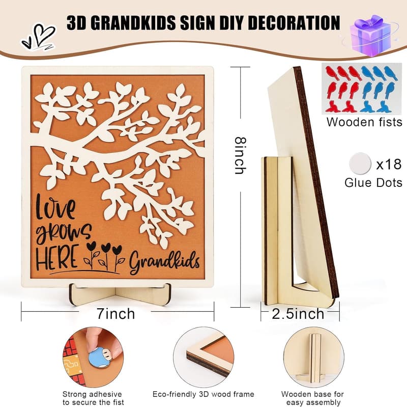 Personalized Wooden Family Tree Décor for Grandparents