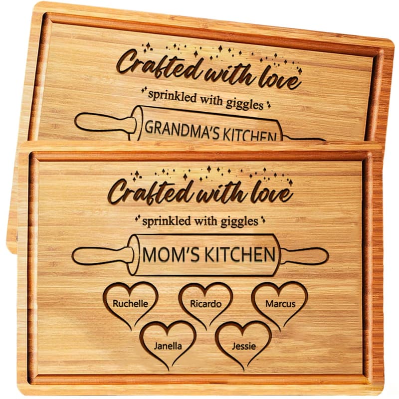 Custom Cutting Board with Kids' Names - Perfect Mother's Day Gift