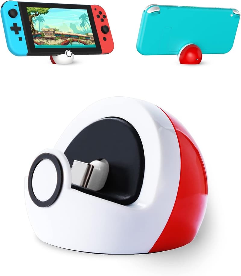 Portable Charging Stand for Nintendo Switch – Red & White