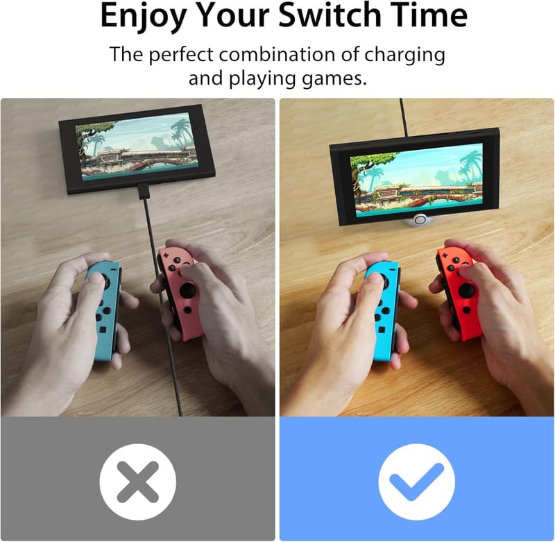 Portable Charging Stand for Nintendo Switch – Red & White