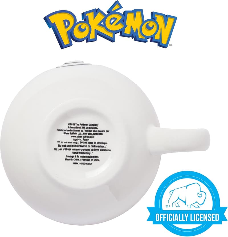 Pokemon Pokeball 3D Sculpted Ceramic Mug, 20 oz