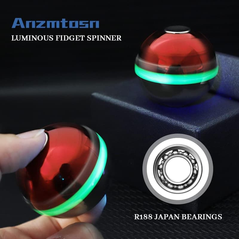 Glow-in-the-Dark Metal Fidget Spinner for Kids and Adults