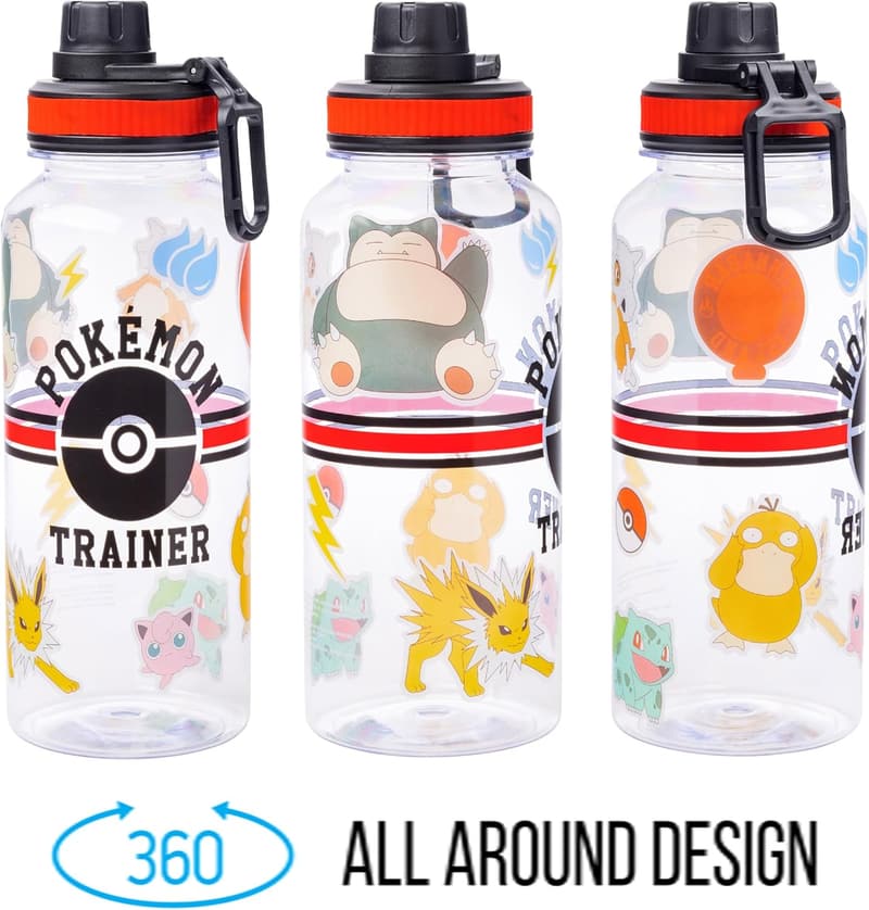 Pokemon Trainer Icons 32 oz Water Bottle with Stickers