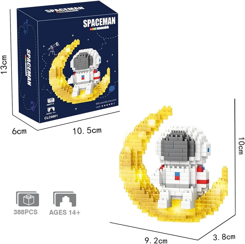 Astronaut Mini Building Set - 388 PCS Micro Blocks for Teens