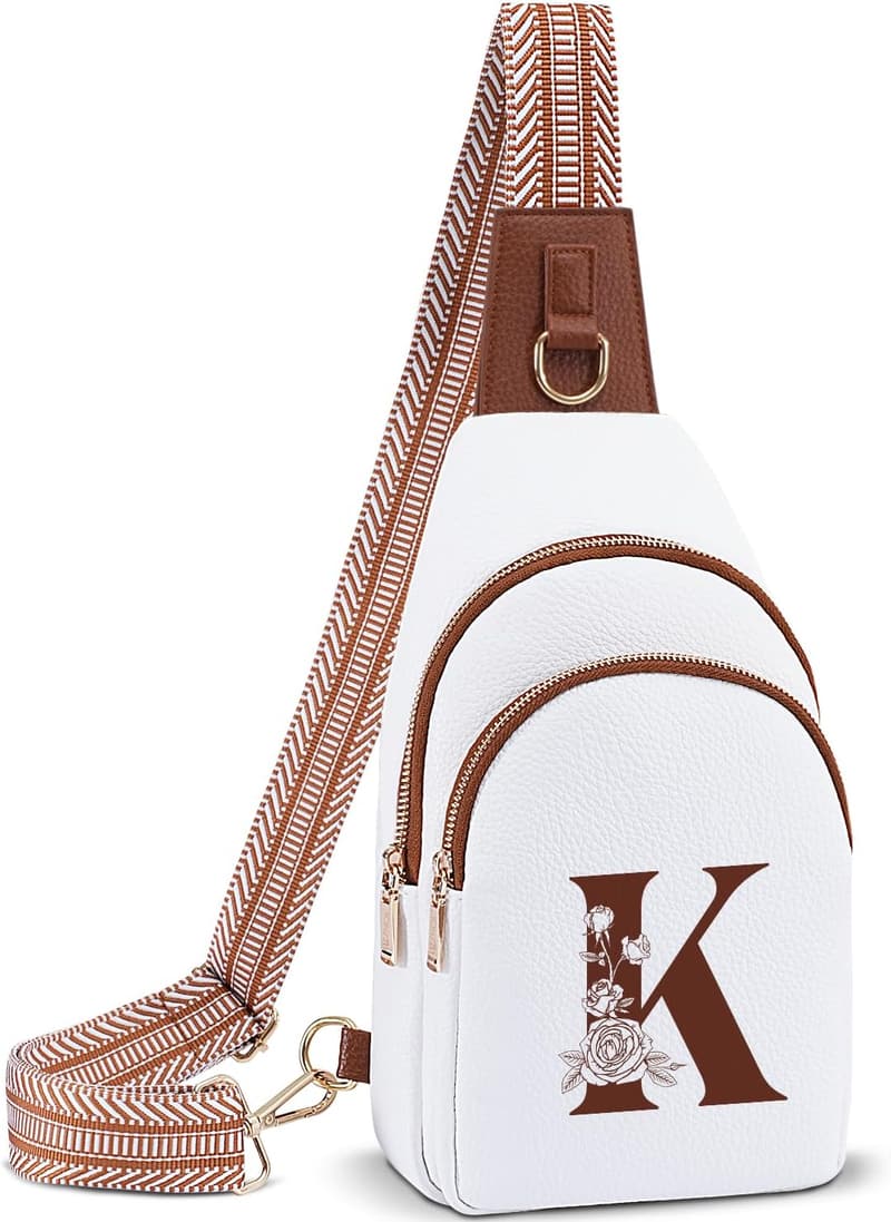 Leather Crossbody Bag for Women - Personalized Initial Fanny Pack