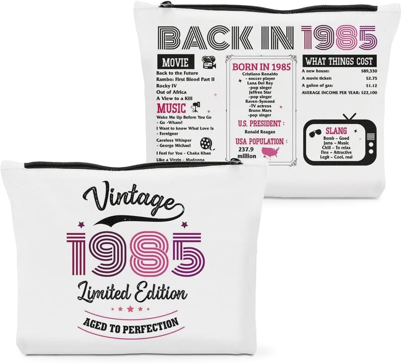 40th Birthday Makeup Bag for Women - Unique Party Favor