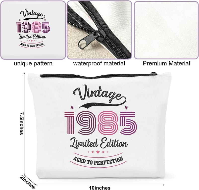 40th Birthday Makeup Bag for Women - Unique Party Favor