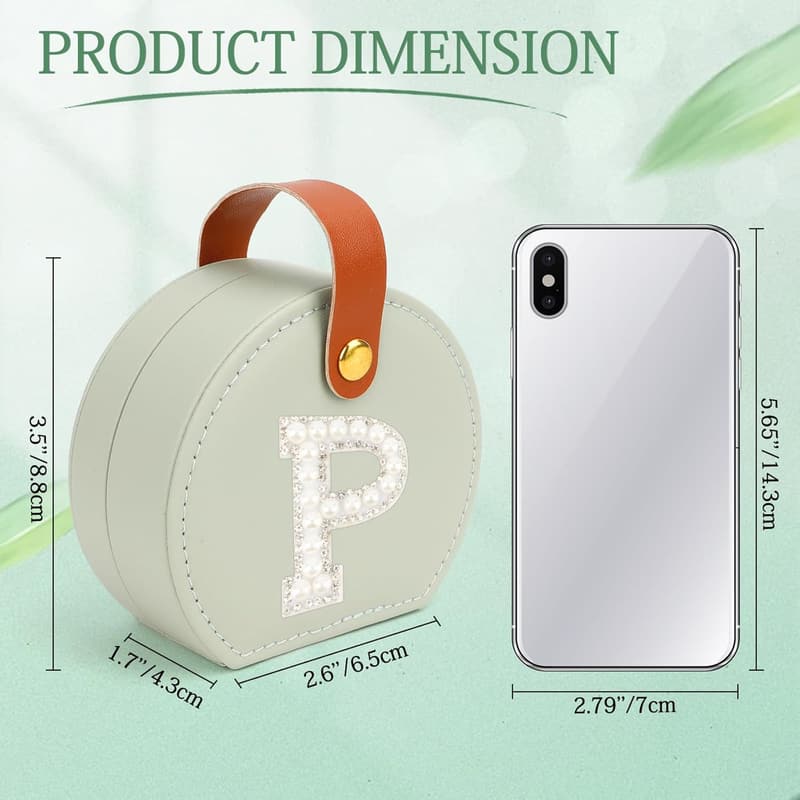 Valentine's Day Initial Jewelry Box for Women - Travel Case