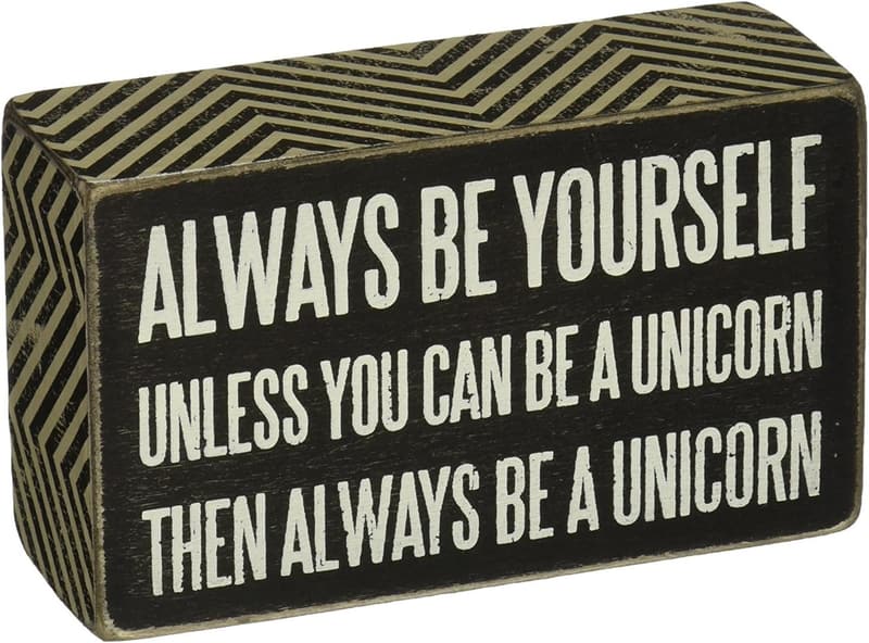 Be A Unicorn Box Sign - Wood Paper Decor, 3