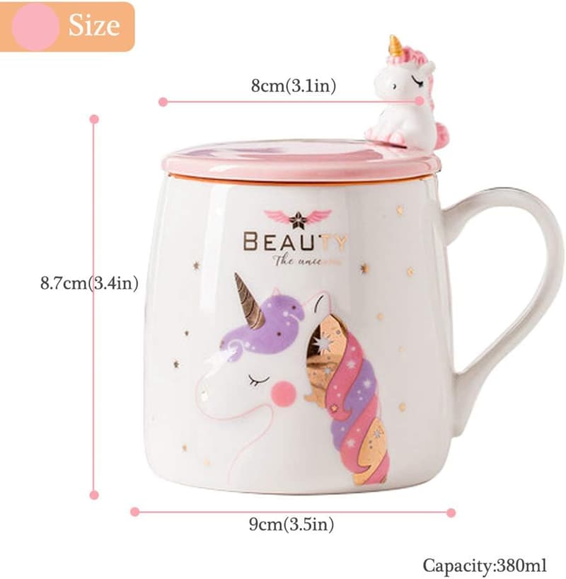 Magic Unicorn Ceramic Mug with Spoon – Gift for Girls
