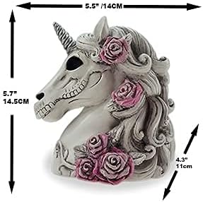 Halloween Gothic Unicorn Skull Piggy Bank - Sugar Skull Decor