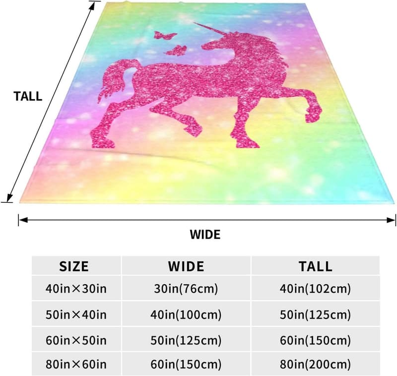 Ultra-Soft Unicorn Butterfly Fleece Throw Blanket 50