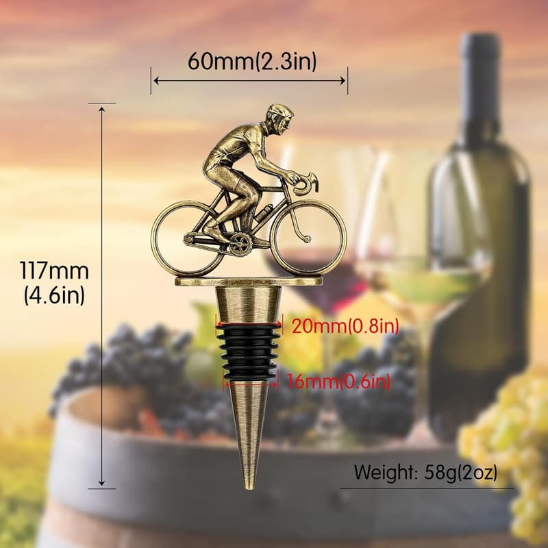 Vintage Bicycle Wine Stopper - Unique Gift for Cyclists